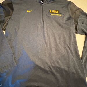 Nike Gray and Yellow Quarter-Zip Pullover